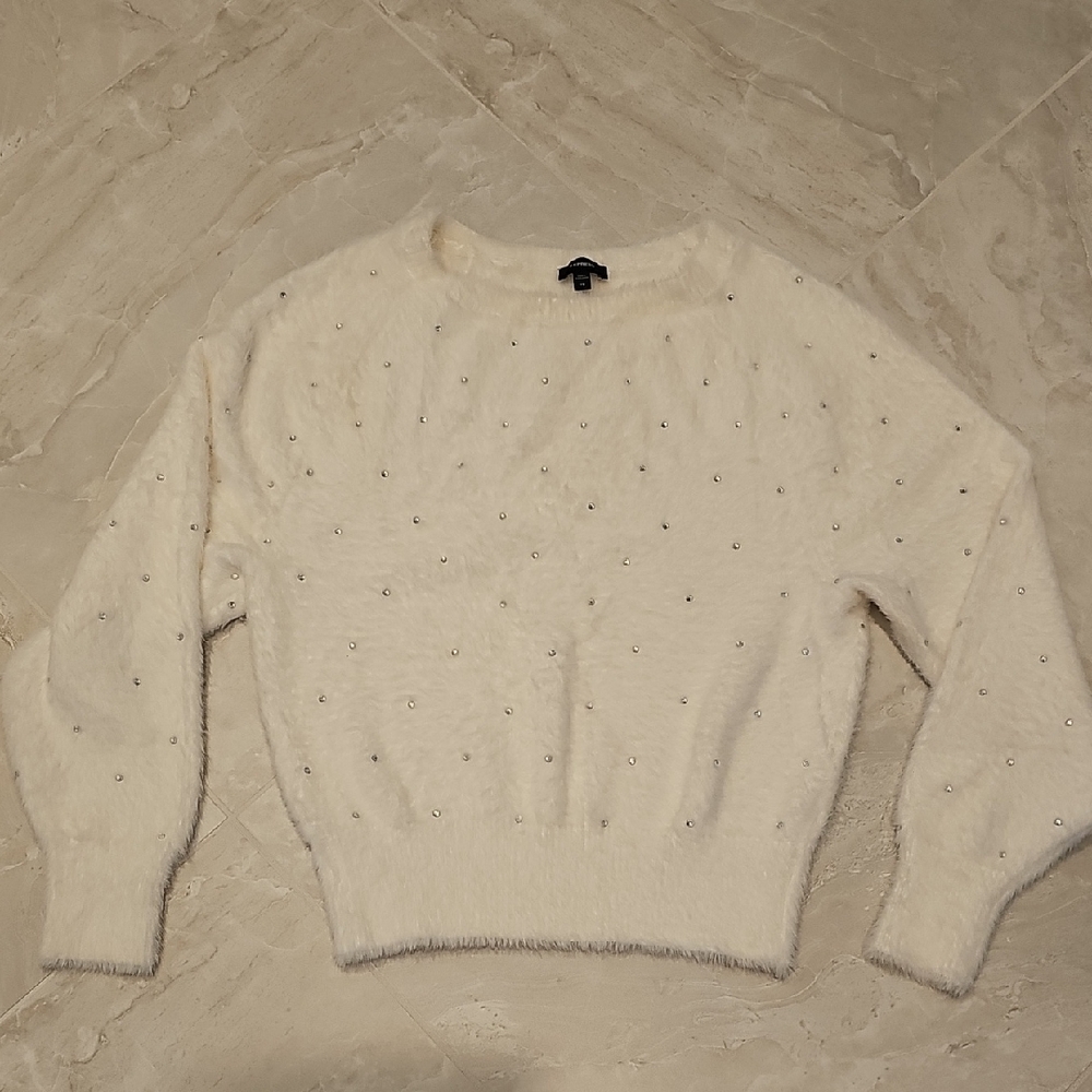 Express Cream Sweater with Subtle Embellishments
